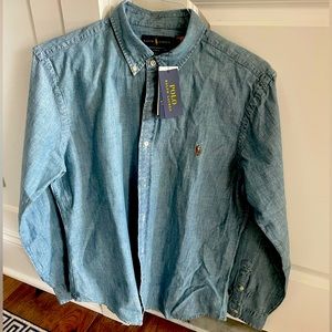 Ralph Lauren mens long sleeve slim fit button down - size L